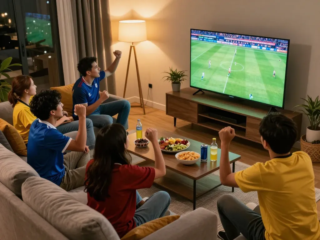 Socolive viewers celebrating their team's goal during a live soccer match