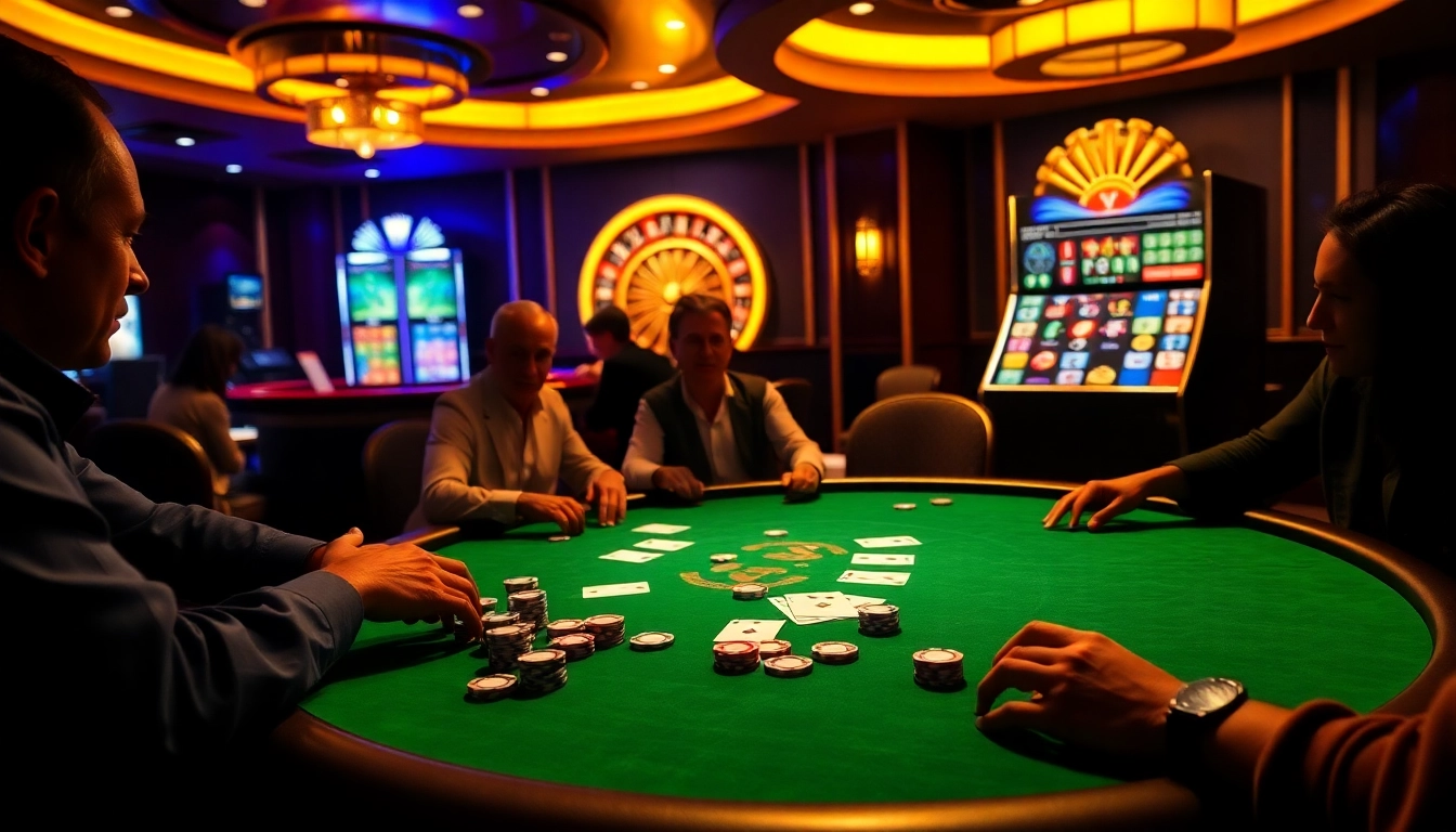 Play thrilling poker at u888 casino with elegant tables and chips under warm lights.