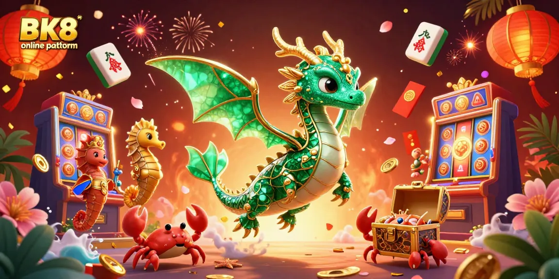 Experience the thrill of the BK8 online platform with an enchanting sea dragon and treasure-filled scene.