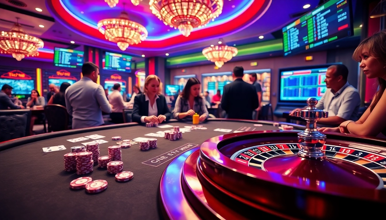 Get ready to win at https://mm88.moe/ with this vibrant casino scene featuring poker, roulette, and excitement.