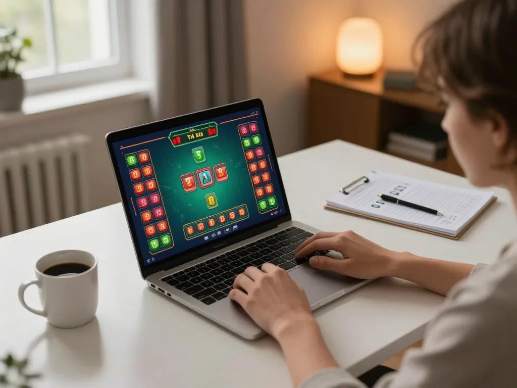 Engaging in Tài Xỉu MD5 online with a laptop in a comfortable home setting