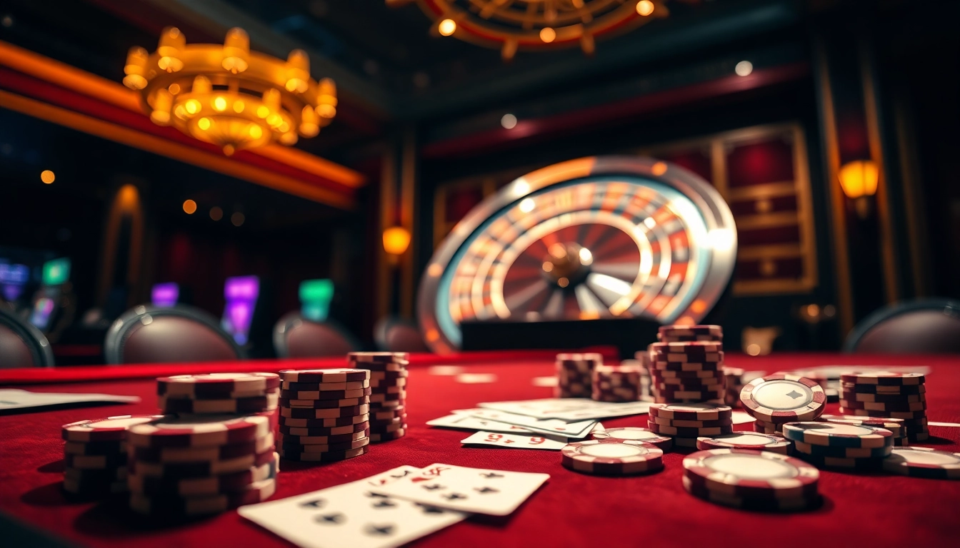 Experience high-stakes poker at 789win223.com with luxury chips and a roulette wheel.
