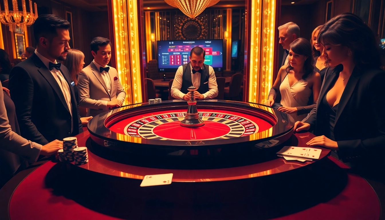 Experience the thrilling excitement of ALo789 at a glamorous casino with roulette and poker.