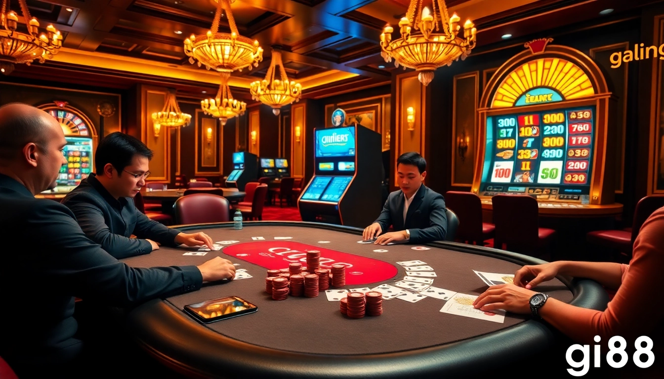 Experience the thrill of gi88 at a luxurious poker table surrounded by excitement.