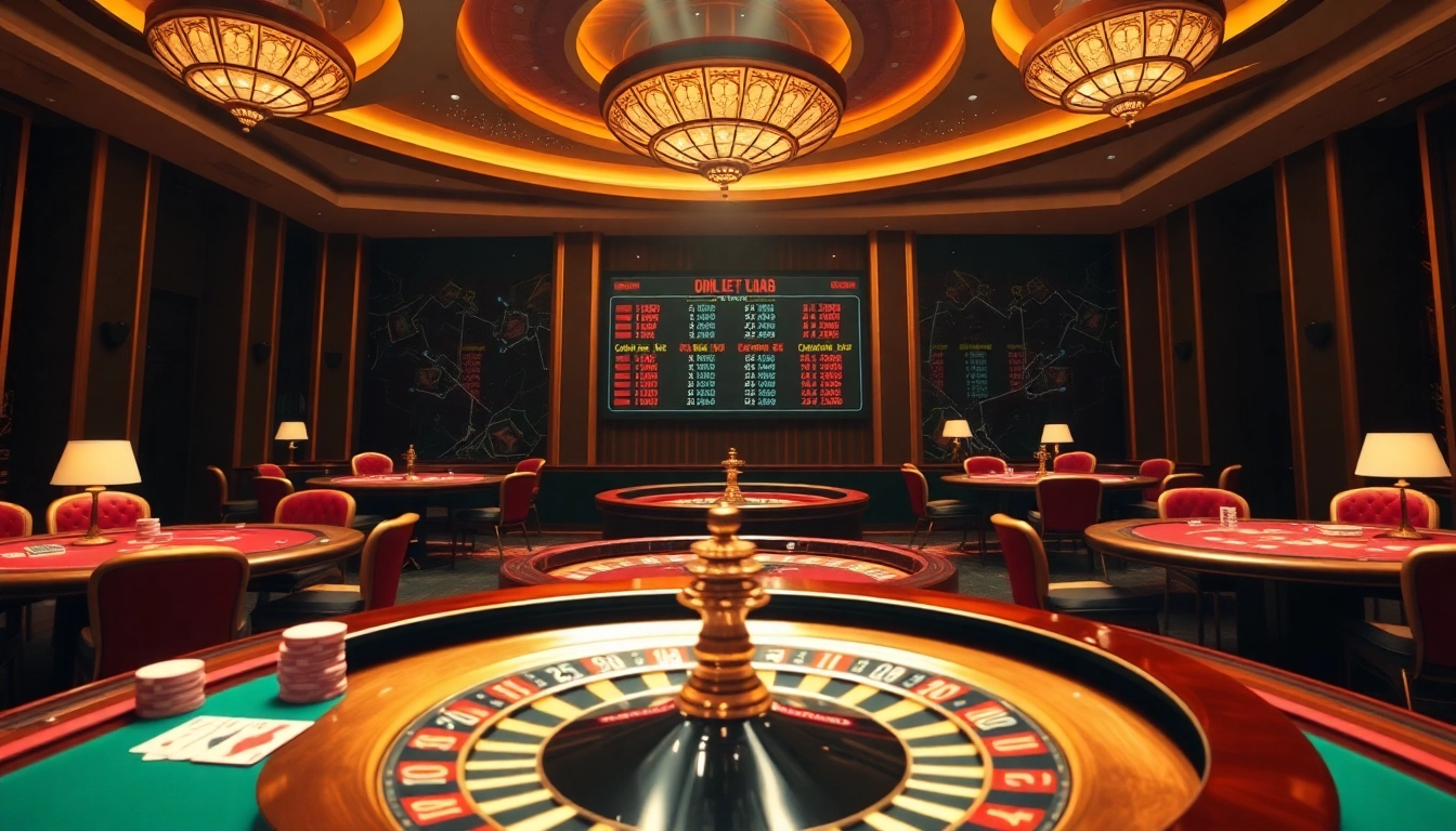 Kèo Nhà Cái betting excitement at a luxurious casino with players and live odds displayed.