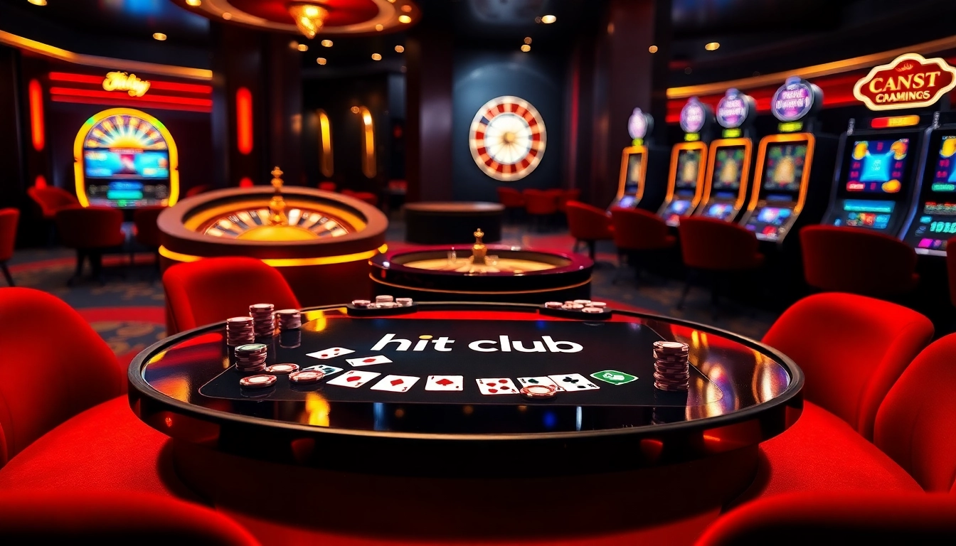 Hit club casino scene featuring vibrant gaming tables and exciting atmosphere.