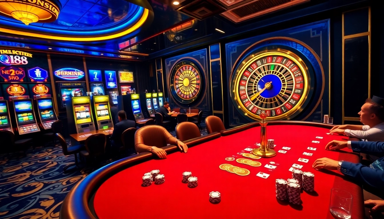 Experience thrilling gaming at IQ88 with vibrant poker, roulette, and slot machines.