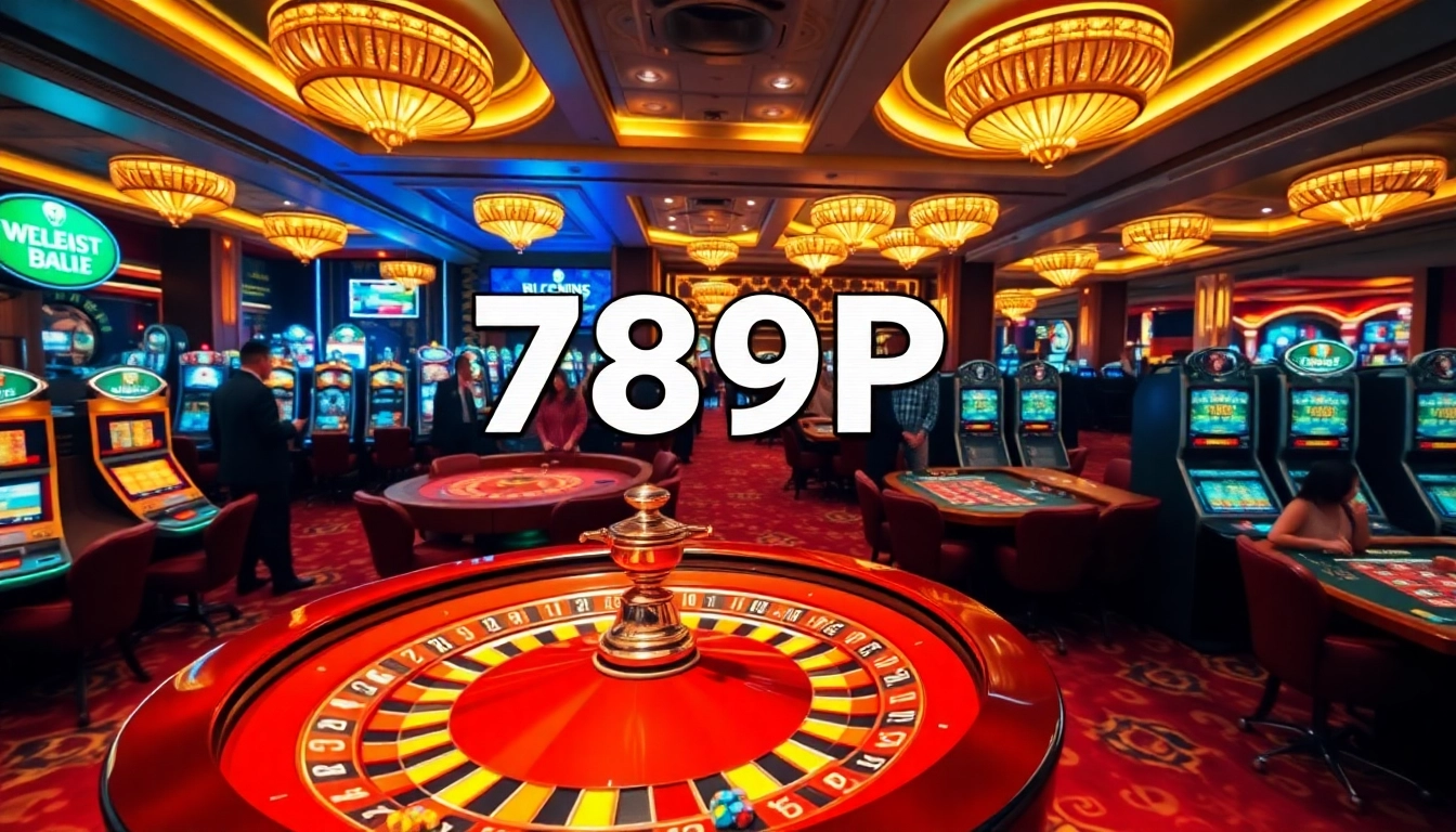Experience thrilling gameplay at 789P Casino, featuring roulette wheels and lively players.