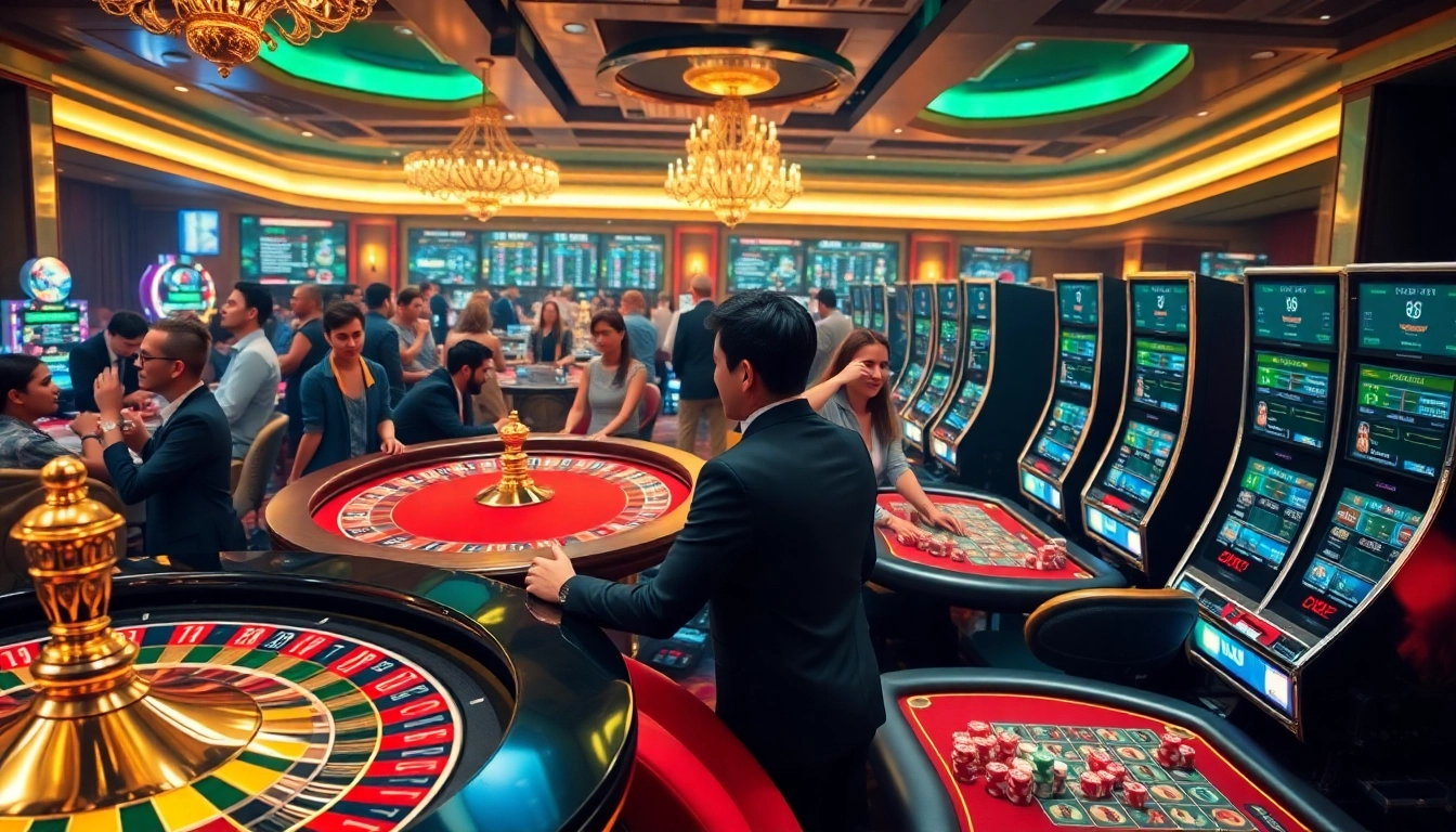 Exciting casino action at 88xx featuring vibrant slot machines and a roulette wheel.