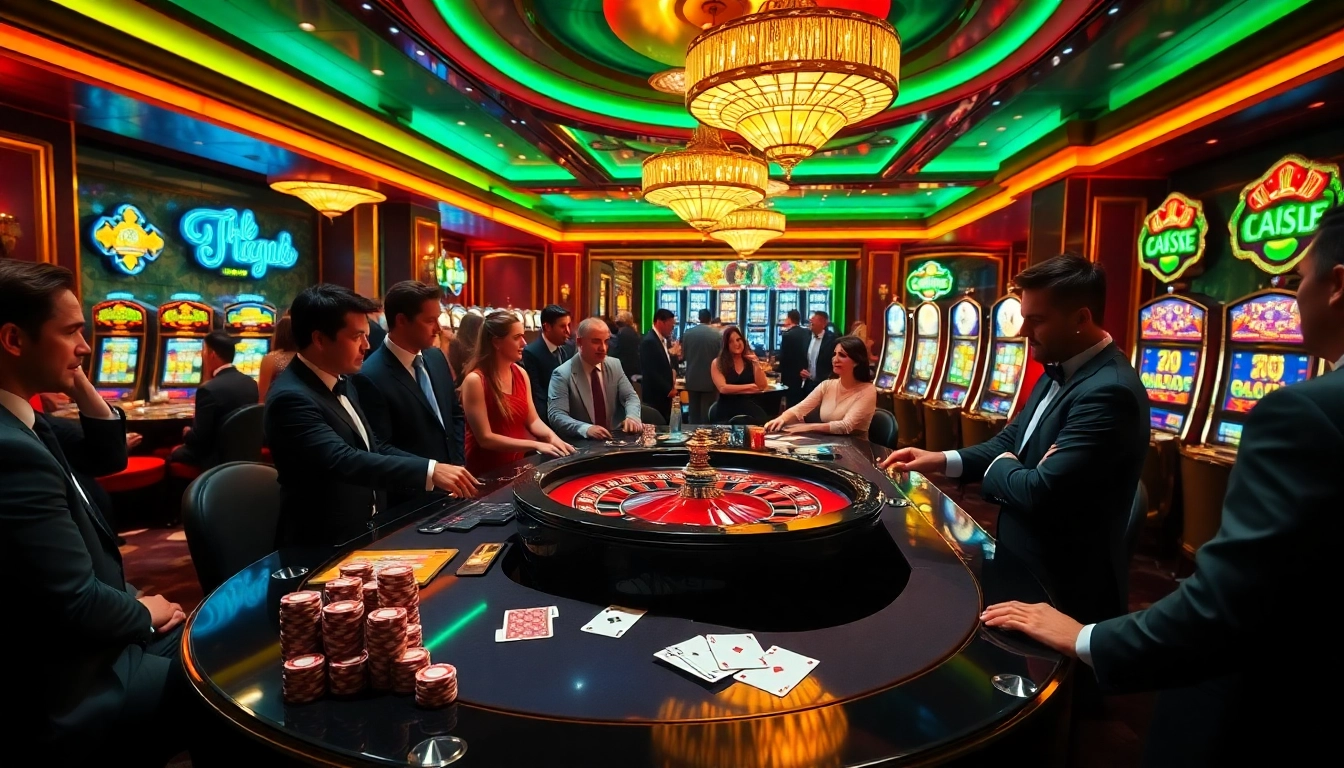 Players enjoying a thrilling game at the mb66 casino roulette table.