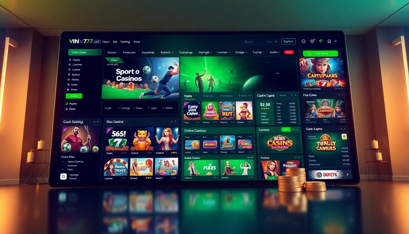 Engaging online gambling interface for vin777.gb.net showcasing diverse gaming options.