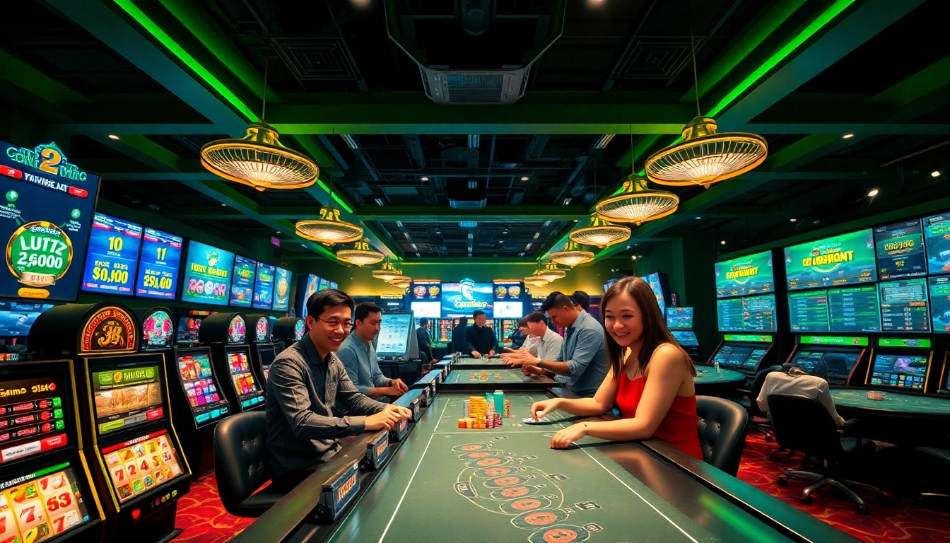 Engaging online gambling scene at luck8win.live, showcasing players enjoying various casino games.