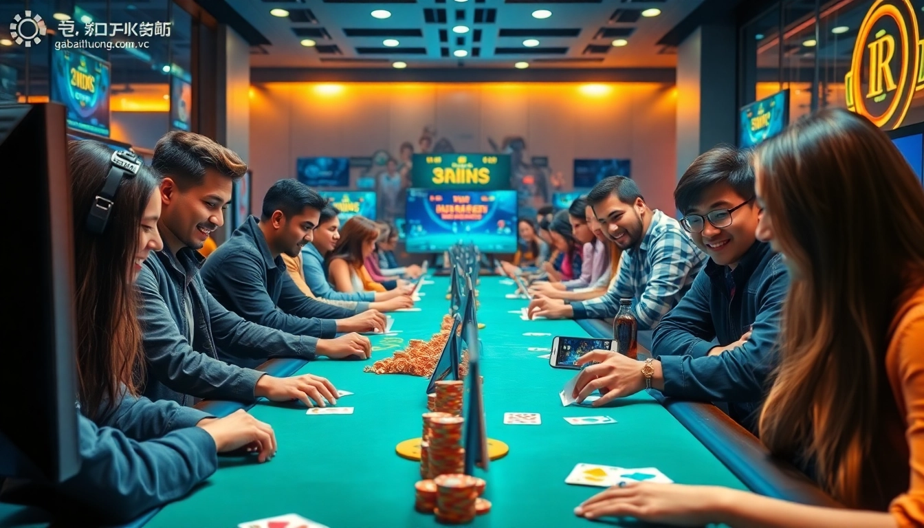 Players enjoying immersive online card games at gamebaidoithuong.com.vc, reflecting excitement and community.