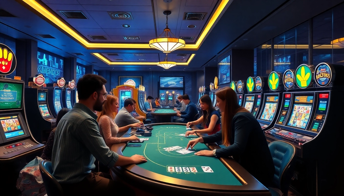 Online gaming scene at new88go.com, showcasing vibrant casino tables and players enjoying diverse games.