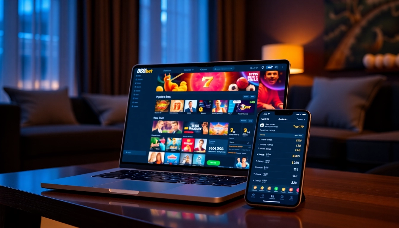 Engaging scene depicting 888b.bet's sleek online betting platform and diverse gaming options.