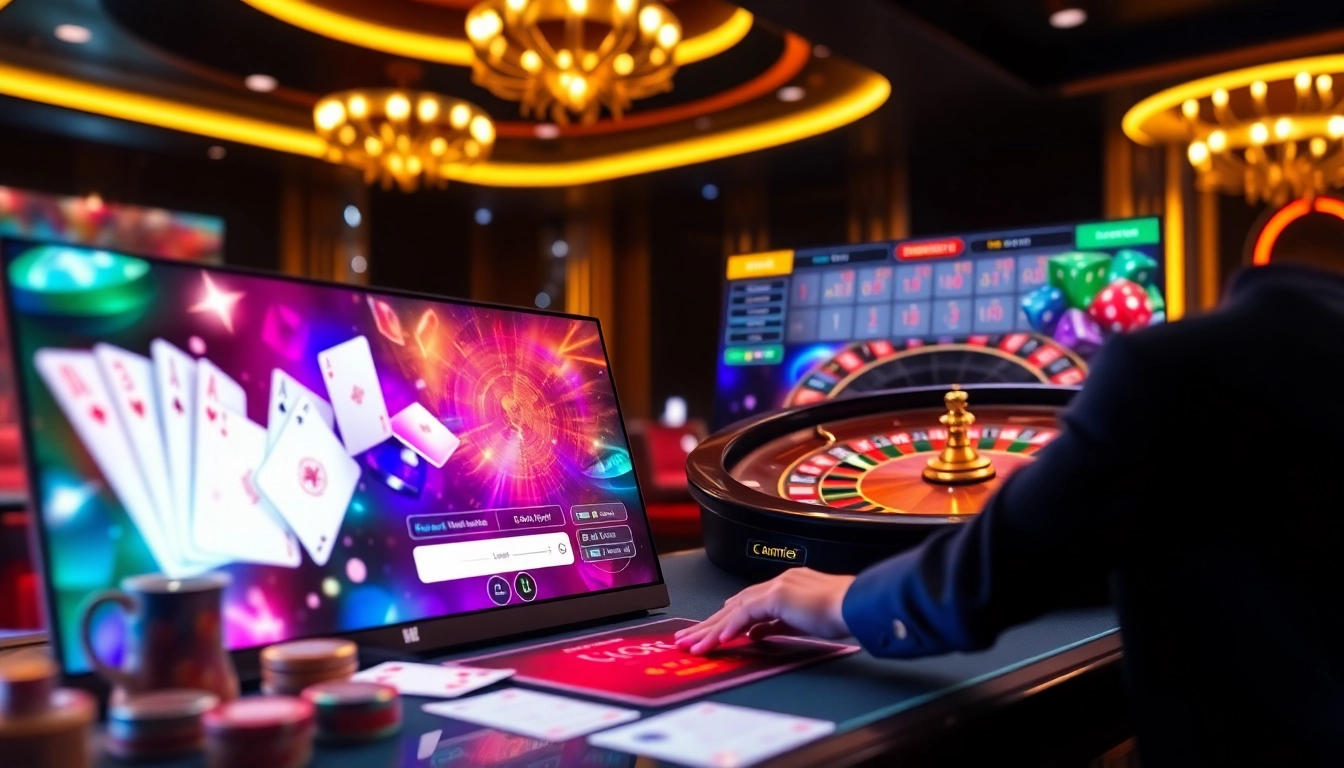 An engaging interface for Lô đề trực tuyến showcasing vibrant online gambling elements.