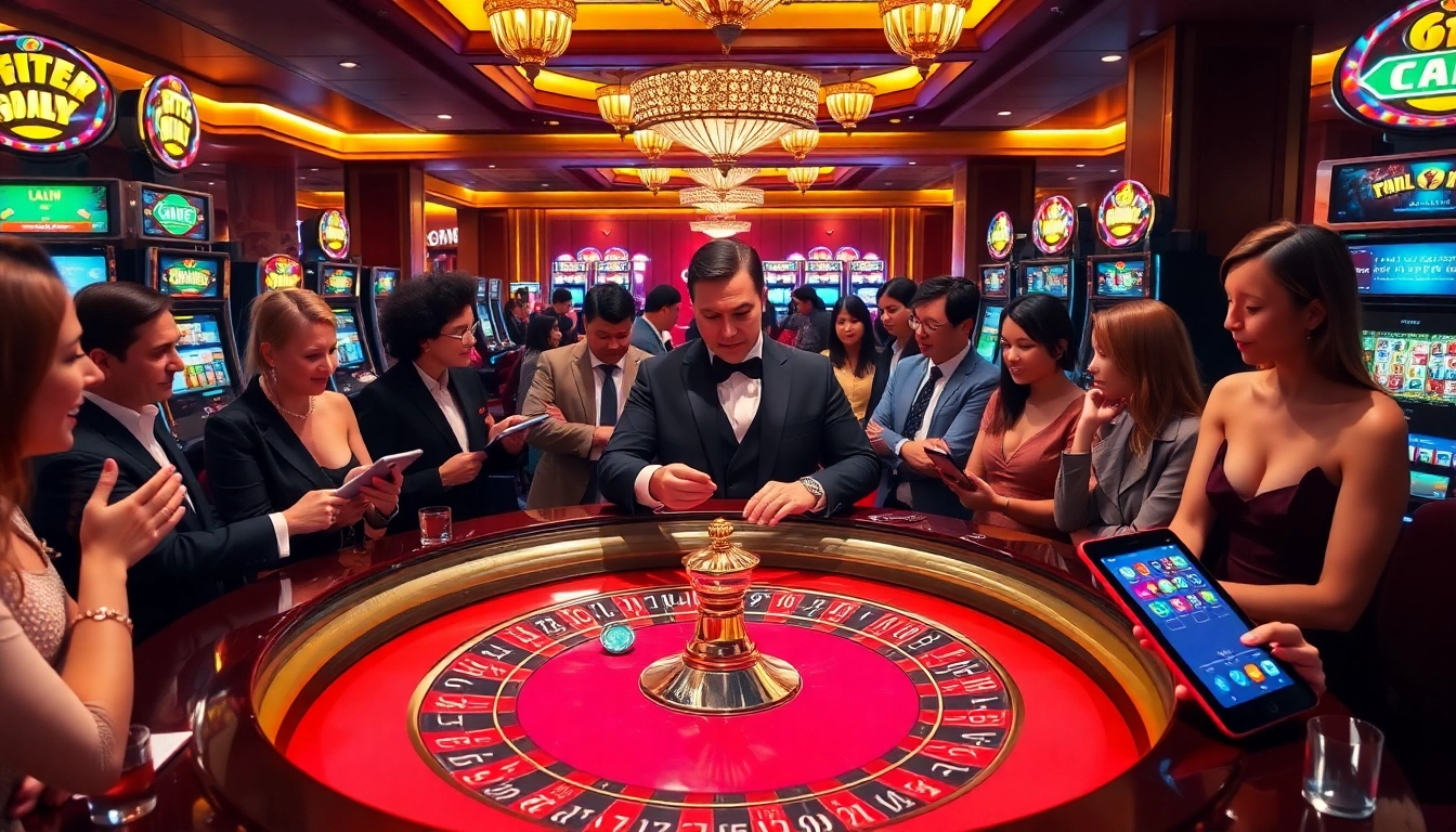 Go8 players enjoy exhilarating roulette action at a luxurious casino table.
