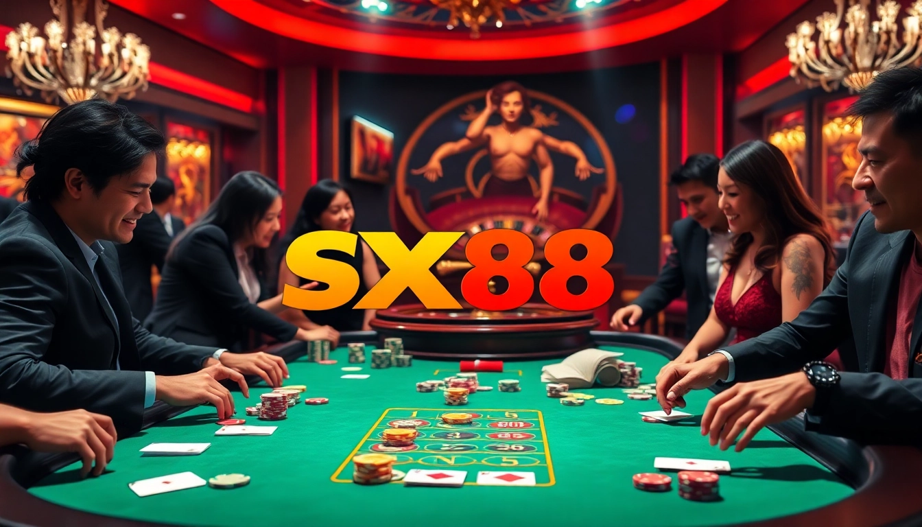 Experience the thrilling SX88 casino action with top gaming tables and vibrant players.