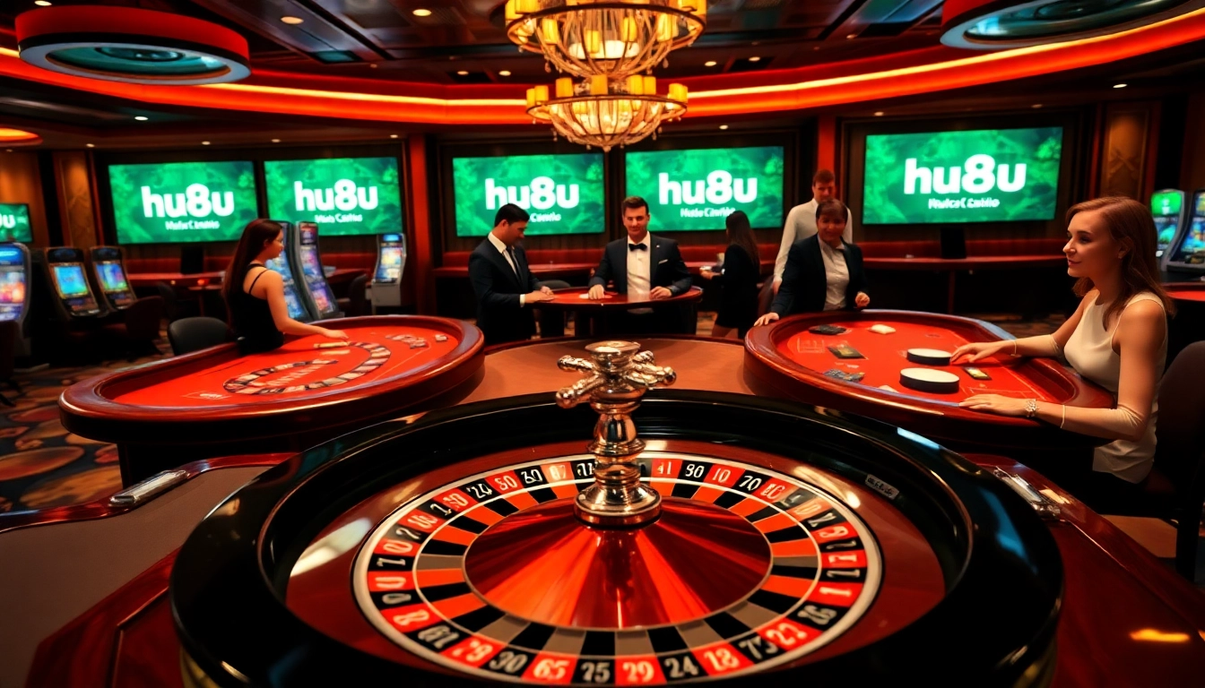 Experience thrilling online gaming with Hu88u.com highlighting dynamic casino play and vibrant visuals.