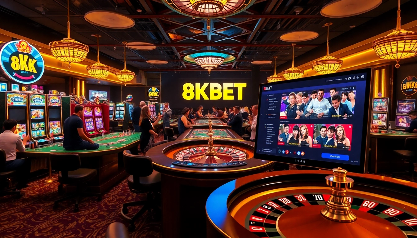 Experience the excitement of gambling at 8KBET with vibrant tables, slot machines, and engaging online gaming.
