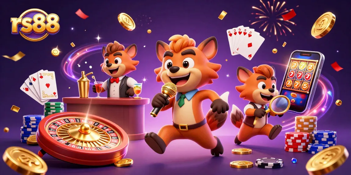 Experience the excitement of rs88 with vibrant 3D casino hyenas mixing drinks, telling jokes, and illuminating the night.